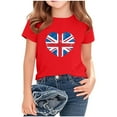 thumbnail image 1 of Lovzfmll T-Shirts for Boys & Girls, UK Flag Print Short Sleeve Tee, Casual Loose Fit Pullover Graphic Tees for Kids 11-12 Years, 1 of 9
