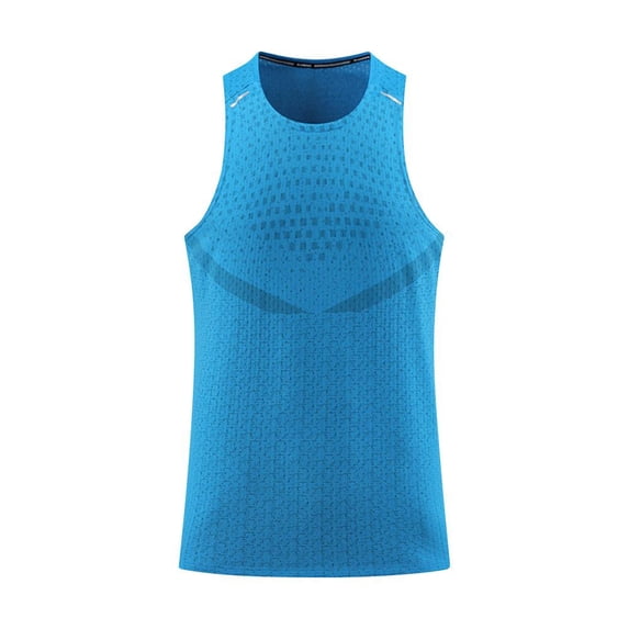Lovzfmll Tank Tops Men, Men's Sport Tank Tops for Bodybuilding Gym Shirts Men Oversized Athletic Workout Round Neck Fashion Summer Solid Color Sleevless Casual Sport Permeability Tank Top Blue XL