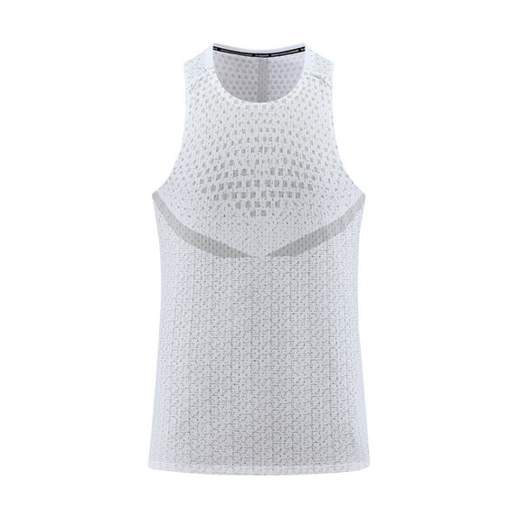 Lovzfmll Tank Tops Men, Men's Sport Tank Tops for Bodybuilding Gym Shirts Men Oversized Athletic Workout Round Neck Fashion Summer Solid Color Sleevless Casual Sport Permeability Tank Top White 2XL