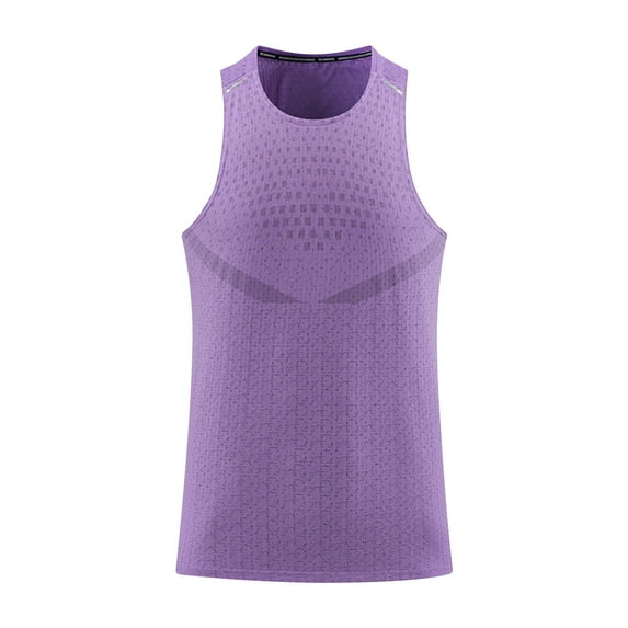 Lovzfmll Tank Tops Men, Men's Sport Tank Tops for Bodybuilding Gym Shirts Men Oversized Athletic Workout Round Neck Fashion Summer Solid Color Sleevless Casual Sport Permeability Tank Top Purple 2XL