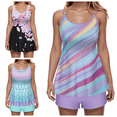 thumbnail image 1 of Lovzfmll Tankini Set for Women, Color Print Backless Top and Shorts, Two Piece Bathing Suit for Fashion Beach Days, 1 of 6