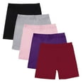 thumbnail image 1 of Lovzfmll Teen Girl's Shorts, 5-Pack Solid Color Stretch Yoga Shorts, Summer Workout Outfits for 13-14 Years, 1 of 9