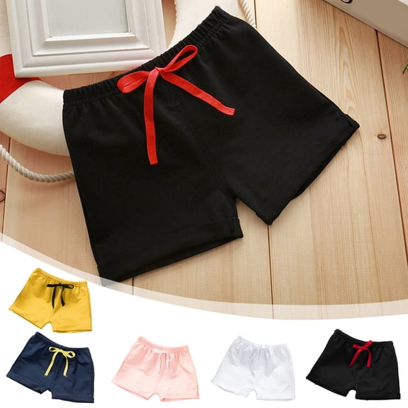 Lovzfmll Toddler Basic Cotton Shorts for Boys and Girls, Solid Color Above-Knee Length for Everyday Summer Wear for 0-1 Years