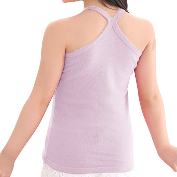 Lovzfmll Toddler Girl's Tank Tops, Solid Color Racerback Sleeveless Tee, Casual Active Fit Pullover Graphic Tees for 3-4 Years