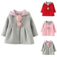 thumbnail image 1 of Lovzfmll Toddler Girls Long Overcoat Hooded Warm Relaxed Fit Casual Windproof Versatile for 3 Months - 4 Years, 1 of 4
