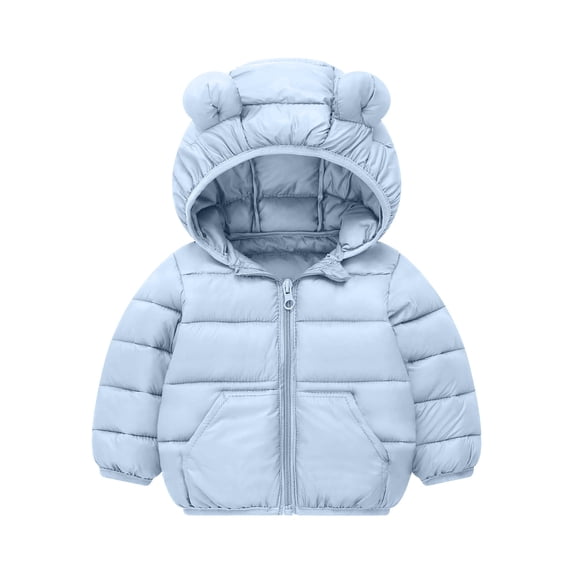 Lovzfmll Toddler Kids Girls Boys Winter Coat Hooded Puffer Jacket Full Zipper Front Pockets Casual Everyday for 12 Months - 6 Years