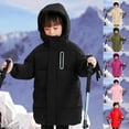 thumbnail image 1 of Lovzfmll Toddler Kids Teens Girls Boys Long Winter Coat Hooded Puffer Jacket Reflective Thicken Warm Over Knee Full Zipper for 4-13 Years, 1 of 5