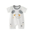 thumbnail image 1 of Lovzfmll Toddler's Print Short Sleeve Romper, Cotton Crew Neck Snap Crotch Jumpsuit for Little Boys, Summer Casual Outfits for 18-24 Months, 1 of 9