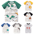 thumbnail image 1 of Lovzfmll Toddler's Short Sleeve Romper, Snap Crotch Jumpsuit for Little Boys & Girls, Lightweight Summer Sleep Outfits for 3-6 Months, 1 of 8