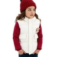 thumbnail image 1 of Lovzfmll Toddlers Kids Boys Girls Bear Print Puffer Vest, Cropped Oversized with Plush Lining, Cute Warm Winter Coat for 1-12 Years, 1 of 4