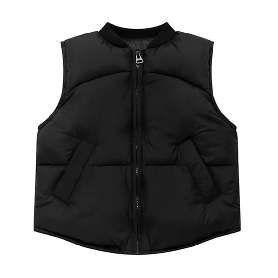 Lovzfmll Toddlers Kids Boys Girls Zip Puffer Vest, Basic Sleeveless Jacket, Practical Warm Winter Wear for Kids for 3-12 Years