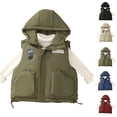 thumbnail image 1 of Lovzfmll Toddlers Kids Boys Hooded Puffer Vest, Cotton Filled with Pockets, Essential Warm Winter Coat for Boys for 3-12 Years, 1 of 7