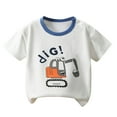 thumbnail image 1 of Lovzfmll Tops for Girls Trendy, Girls Summer Short Sleeve Shirts Toddler Shirt Kids T Shirts Solid Cotton Printed Round Neck Casual Lightweight and Comfortable Loose Basic Tees Tops White I 4-5 years, 1 of 3