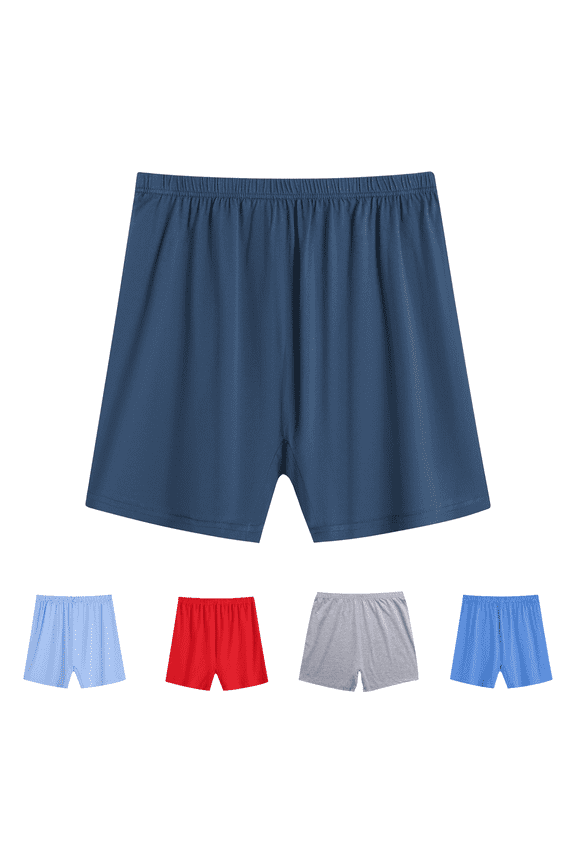 Underwear High Waist Cotton Boxers, Unisex Solid Color Breathable Underpants, Plus Size Comfort Relaxed Fit