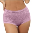 thumbnail image 1 of Lovzfmll Underwear Women Pack, Women's Briefs Cotton Mid Waist Solid Color Comfortable Breathable Physiological Underwear Panties Ladies Panty Purple XL, 1 of 5