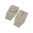 thumbnail image 1 of Lovzfmll Unisex Convertible Mittens, Winter Knit Flip Top Gloves, Fingerless to Full Finger Solid Color Thermal Handwear, Beige, 1 of 1