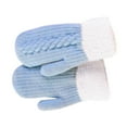 thumbnail image 1 of Lovzfmll Unisex Knit Wool Mittens for Outdoor, Windproof Thickened Fleece Lined, Cold Weather Handwear for Men and Women, Sky Blue, 1 of 9