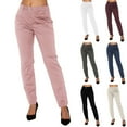 thumbnail image 1 of Lovzfmll Utility Pants for Women, Tailored Fit Cargo Trousers, Solid Color Casual Work Pants with Pockets Wine, L, 1 of 7