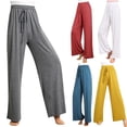 thumbnail image 1 of Lovzfmll Wide Leg Pants for Women, Modal Yoga Dance Pants, Casual Ankle Length Pants White, 2XL, 1 of 4