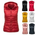 thumbnail image 1 of Lovzfmll Winter Coats for Women, Solid Color Sleeveless Hooded Vest, Open Front Quilted Puffer Jacket, Winter Clothing, 1 of 4