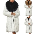 thumbnail image 1 of Lovzfmll Winter Coats for Women, Solid Color Stand Collar Coat, Faux Fur Plush Trench Jacket, Winter Clothing, 1 of 6