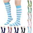 thumbnail image 1 of Lovzfmll Winter Striped Crew Socks for Women, Mid-Calf Knit Warm Thermal Stretchable Casual Socks for Everyday Wear, 1 of 3