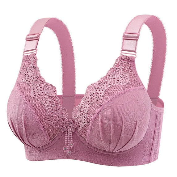 Lovzfmll Woman's Printing Lace Ventilate Sling Large Sized Bra Without Steel Rim