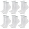 thumbnail image 1 of Lovzfmll Women's Ankle Socks 6-Pair Pack Knit Socks Breathable Cotton Casual Socks, Stretchy Comfort Soft Ruffle Dress Socks, 1 of 4