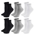 thumbnail image 1 of Lovzfmll Women's Ankle Socks 6-Pair Pack Knit Socks Breathable Cotton Casual Socks, Stretchy Comfort Soft Ruffle Dress Socks, 1 of 4