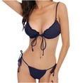 thumbnail image 1 of Lovzfmll Women's Bikini Set, Cut Out Triangle Top and String Bottoms, Two Piece Bathing Suit for Beach Vacation, 1 of 7