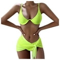 thumbnail image 1 of Lovzfmll Women's Bikini Set, Triangle Top and Shorts, Three Piece Bathing Suit for Beach and Pool Fun with Friends, 1 of 8