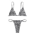 thumbnail image 1 of Lovzfmll Women's Bikini Sets, High Waist Printed Two Piece Backless, Triangle Top and Adjustable Tie Sides, 1 of 4
