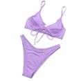 thumbnail image 1 of Lovzfmll Women's Bikini Sets, Solid Color Underwire Two Piece Push Up, Padded Triangle Bikini for Beach, 1 of 4