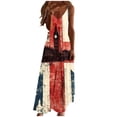 thumbnail image 1 of Lovzfmll Women's British Flag Print Round Neck Casual Dress Sleeveless Ankle Length with Spaghetti Strap for Vacation Loose Crew Neck Orange, XL, 1 of 8