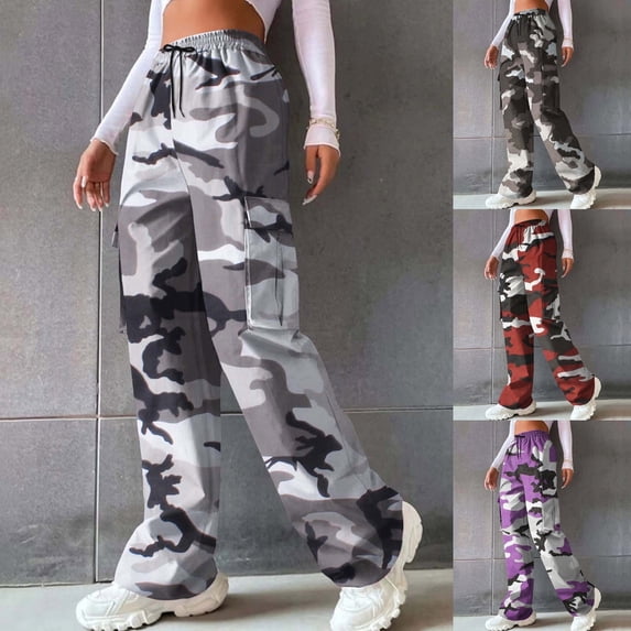 Lovzfmll Cargo Sweatpants for Women, Loose Casual Camo Athletic Pants, Full Length Hiking Joggers, Fall Fashion Clothes
