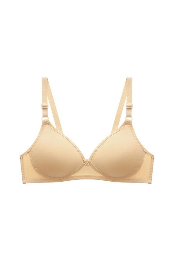 Women's Cotton Stretch Comfort Bra, No Side Effects Underarm-Smoothing Wireless Lightly Lined T-Shirt Bras, No Underwire