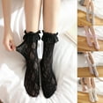 thumbnail image 1 of Lovzfmll Women's Crew Socks, Lace Ruffle Mid-Calf Comfort Dress Socks, Elegant Casual Socks for Cosplay, 1 of 4