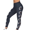 thumbnail image 1 of Lovzfmll Women's Cropped Pants, Mid Rise Football Print Stretch Leggings, Casual Slim Ankle Length Pants Navy, L, 1 of 9