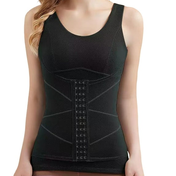 Lovzfmll Women's Fashion Thermal Tank with Round Neck, Chest Cushion with Body Shaping and Self-Heating German Velvet for Style
