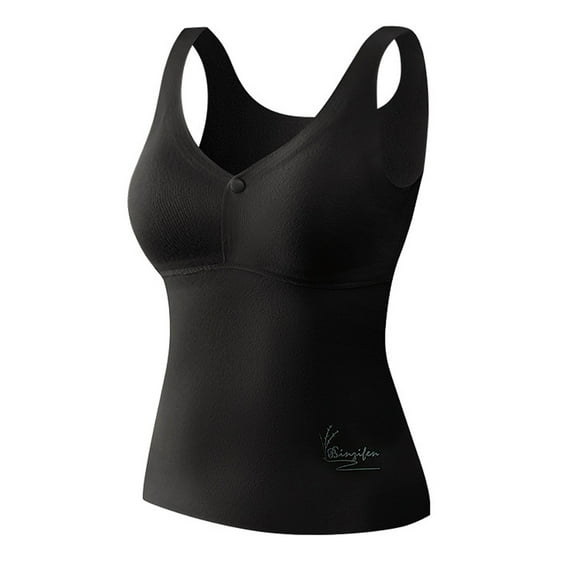 Lovzfmll Women's Fashion Thermal Tank with V-Neck Cut, Chest Cushion with Self-Heating Fabric and Comfort Fit for Warmth