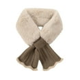 thumbnail image 1 of Lovzfmll Women's Faux Fur Scarf, Plush Knitted Thick Winter Warm Scarf for Cold Weather, Casual Cute Ruffle Gift Scarf, 1 of 4
