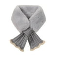 thumbnail image 1 of Lovzfmll Women's Faux Fur Scarf, Plush Knitted Thick Winter Warm Scarf for Cold Weather, Casual Cute Ruffle Gift Scarf, 1 of 5