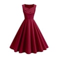thumbnail image 1 of Lovzfmll Women's Festival Dress, Square Neck Sleeveless, Elegant A-Line Maxi Dress Wine, S, 1 of 5