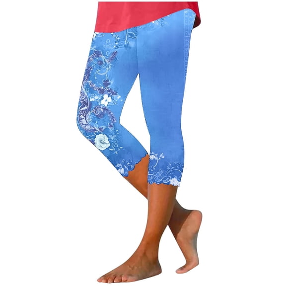 Lovzfmll Women's High Waisted Capris, Comfort Stretchy Yoga Pants, Printed Slim Fit Cropped Leggings, Fall Fashion Outfits 2025