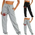 thumbnail image 1 of Lovzfmll Women's Jogger Pants, Football Print Casual Drawstring with Pocket, Loose Ankle Length Joggers Gray, S, 1 of 4
