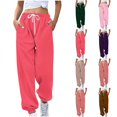 thumbnail image 1 of Lovzfmll Women's Joggers, Printed Athletic Pants with Pockets, Loose Fit Solid Color Cuffed Sweatpants, Fall Clothes, 1 of 7