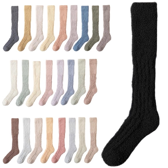 Lovzfmll Women's Knee-High Socks, Winter Warm Floor Comfortable Soft Thick Socks, Casual