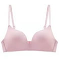 thumbnail image 1 of Lovzfmll Women's Low Back Bra Wirefree Seamless Bras Push Up Backless Bralette Multiway Soild Color Wire Free Underwear Bra Everyday Small Cup Underwear Pink L, 1 of 4