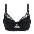 thumbnail image 1 of Lovzfmll Women's Low Back Bra Wirefree Seamless Bras Push Up Backless Bralette Multiway Straps Bra Embroidered Glossy Comfortable Breathable Bra Underwear with Rims Black 80B, 1 of 2