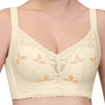 thumbnail image 1 of Lovzfmll Women's Non Steel Ring Style Printed Gathered Middle Button Breathable Underwear Daily Bra, 1 of 6